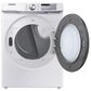 Samsung 4.5 Cu. Ft Front Load Washer with Steam and 7.5 Cu. Ft. Gas Dryer Laundry Pair in White, , large
