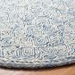 Safavieh Micro-Loop MLP526N 7" Round Navy and Ivory Area Rug, , large