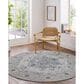 Surya Brunswick 6"7" Round Dusty Sage, Taupe, Light Gray, White, Pale Blue, Olive, Teal and Light Sage Area Rug, , large