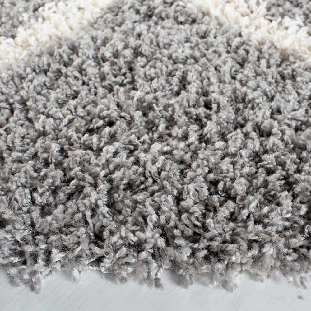 Safavieh Venus Shag VNS681J 6&#39;7&quot; Round Grey and Ivory Area Rug, , large