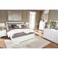 Ashley Maeling 4 Piece King Upholstered Panel Bedroom Set in Matte White, , large