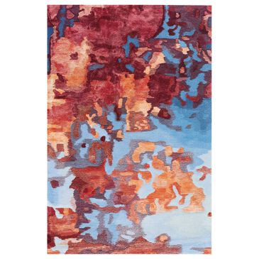 Nourison Prismatic PRS13 3"9" x 5"9" Blue and Flame Area Rug, , large