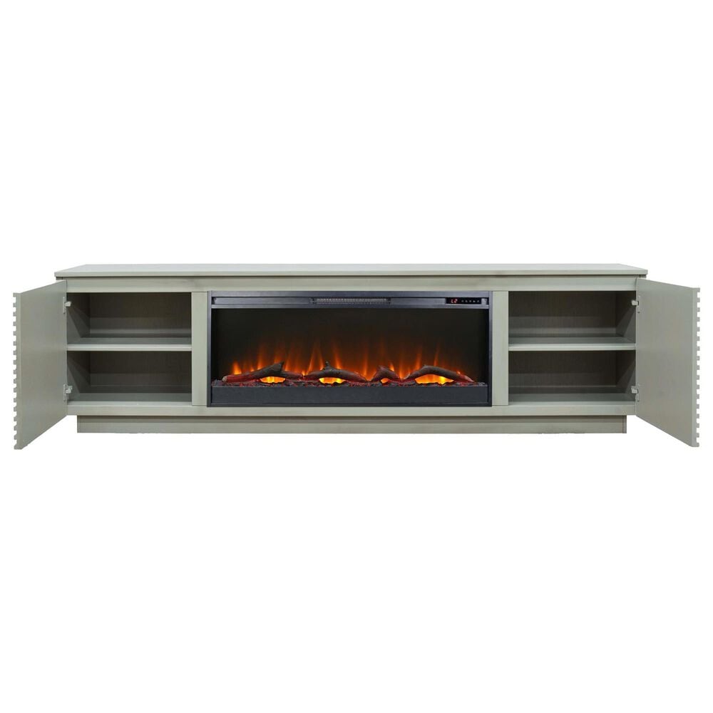 Legends Home Stardust 86" Fireplace Console with Fireplace Insert in Sandstone, , large