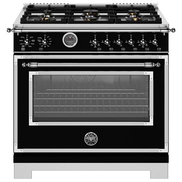 Bertazzoni Heritage 5.7 Cu. Ft. Freestanding Dual Fuel Range in Nero, , large