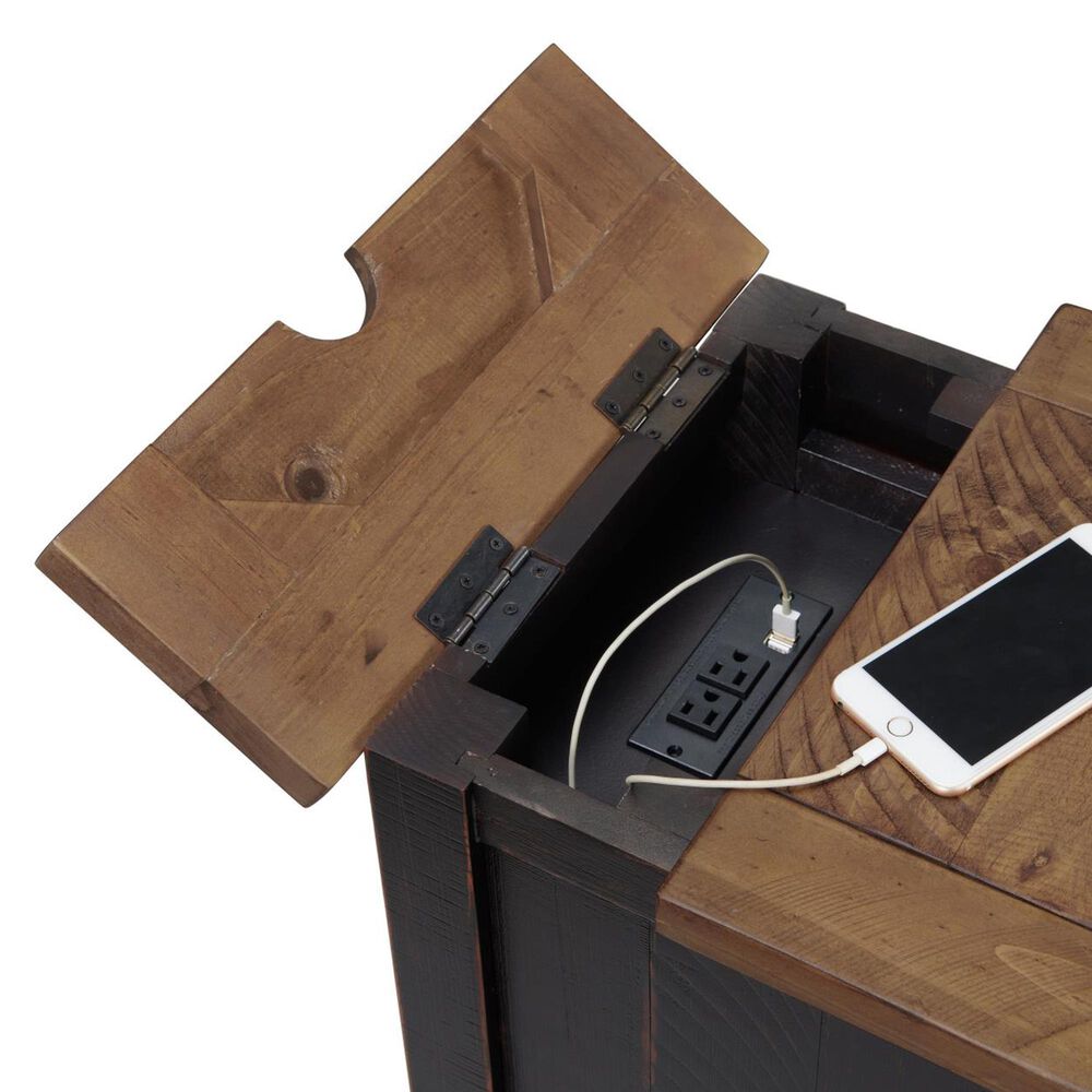 Forma &amp; Co Rustic Chairside Table in Black and Honey, , large