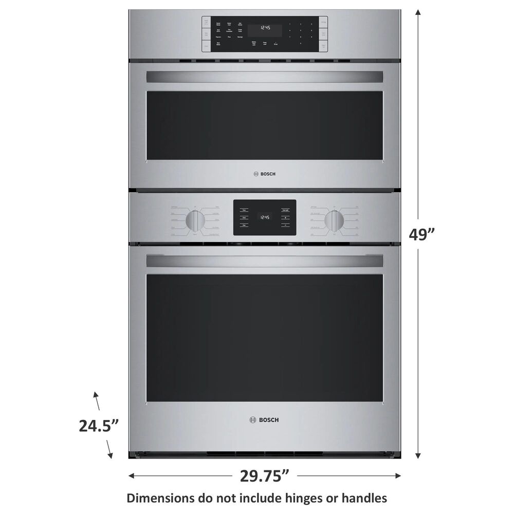 Bosch 500 Series 30&quot; Built-In Combination Electric Convection Wall Oven in Stainless Steel, , large