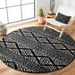 Safavieh Tulum Bohemian 5" Round Black and Ivory Area Rug, , large