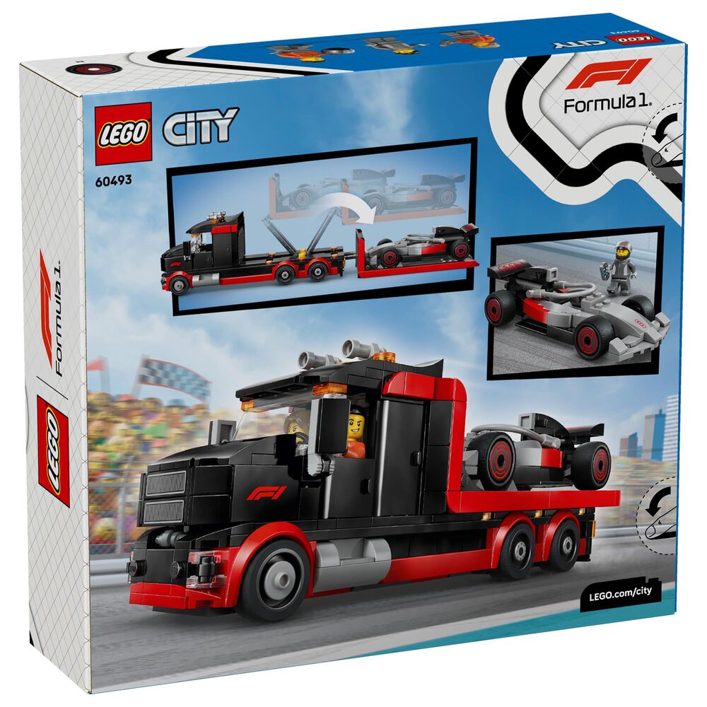 LEGO City F1 Display Truck with Audi F1 Race Car Building Set, , large