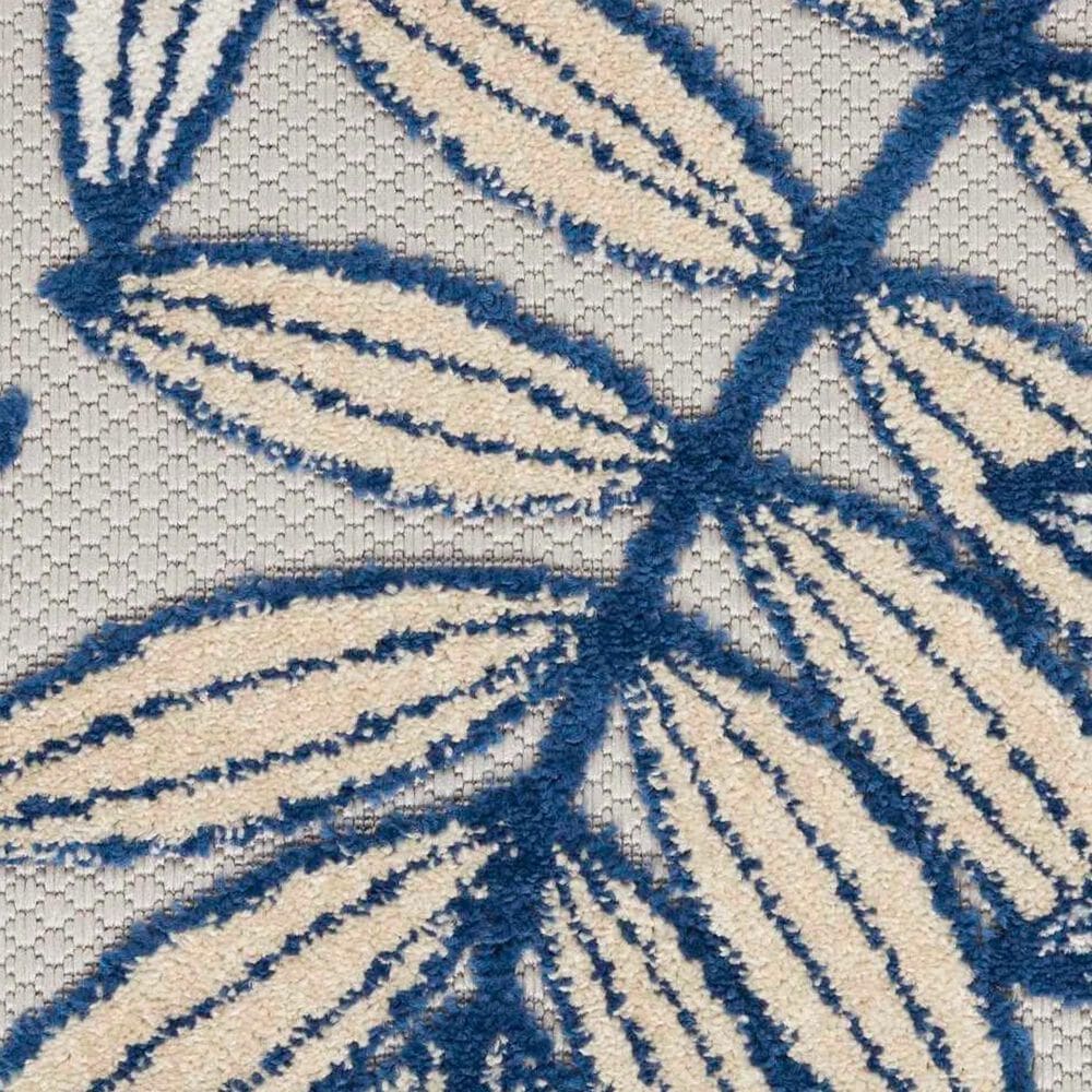 Nourison Aloha ALH18 6&#39; x 9&#39; Ivory and Navy Indoor/Outdoor Area Rug, , large