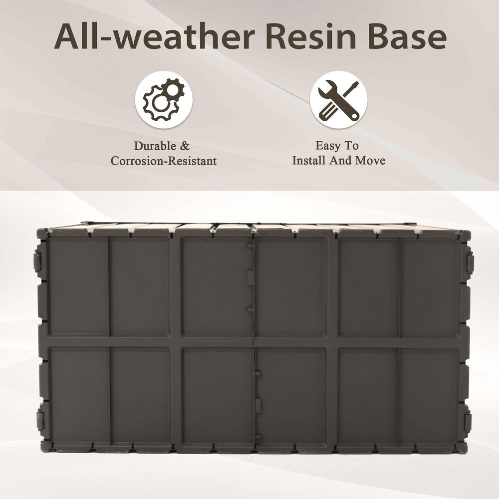 Hearth and Haven 190-Gallon Outdoor Storage Deck Box with Hydraulic Piston in Dark Brown, , large