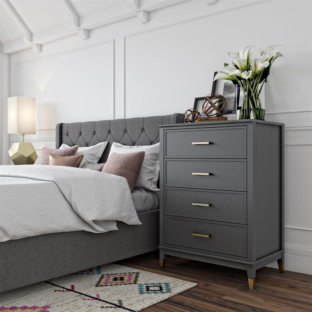CosmoLiving by Cosmopolitan Westerleigh 4 Drawer Chest in Graphite