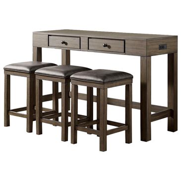 Furniture of America Graham 4-Piece Counter Height Dining Set in Dark Oak, , large