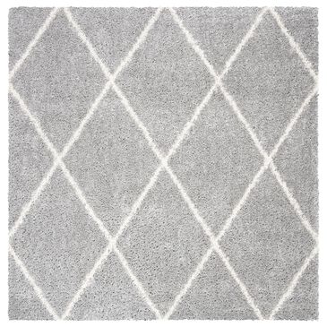Safavieh Parma Shag PMA515G 6"7" Square Grey and Cream Area Rug, , large