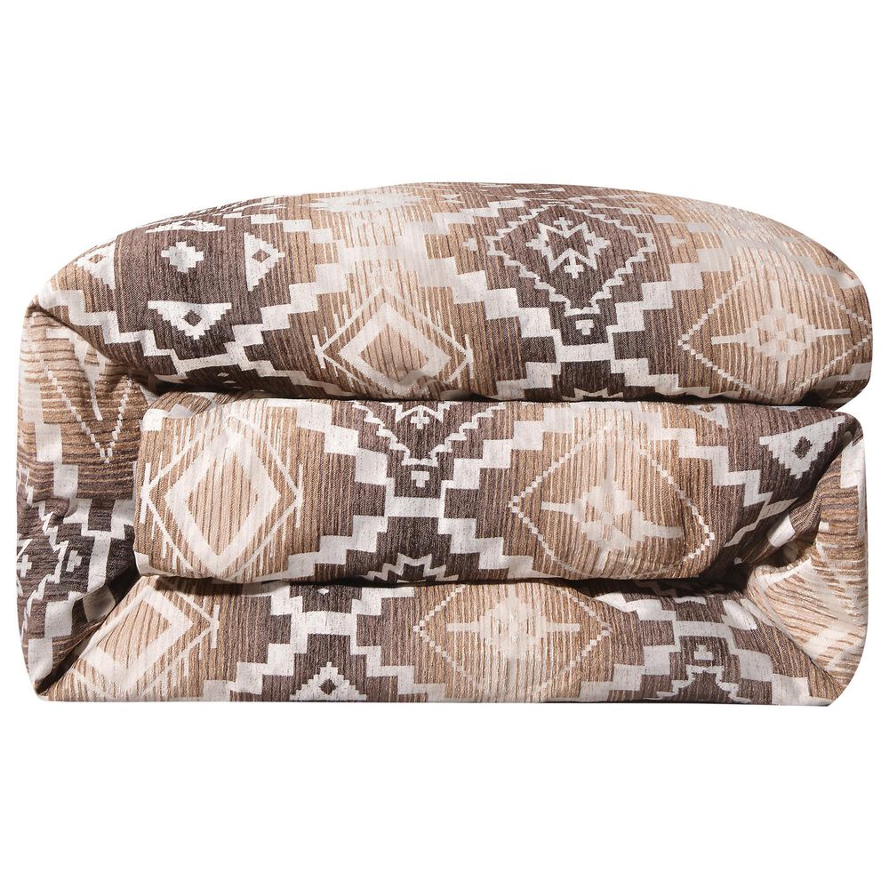 HiEnd Accents Chalet Aztec 3-Piece Super King Comforter Set in White and Brown, , large