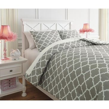 Signature Design by Ashley Media 3-Piece Full Comforter Set in Gray and White, , large