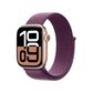 Apple Watch Series 10 GPS 42mm Rose Gold Aluminum Case with Plum Sport Loop, , large