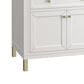 James Martin Vanities Chicago 36" Single Bathroom Vanity in Glossy White with 3 cm Parisien Bleu Quartz Top and Rectangular Sink, , large