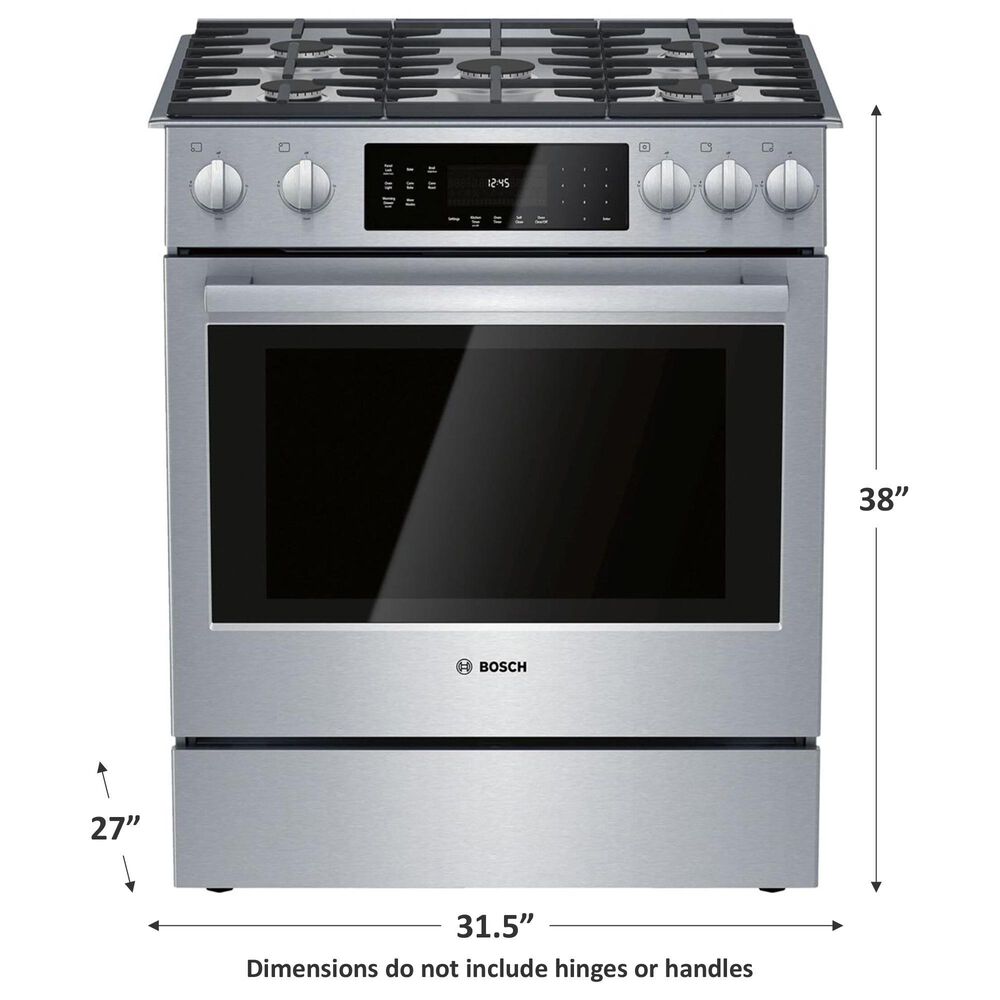 Bosch 4.8 Cu. Ft. Slide-In Gas Convection Range in Stainless Steel, , large