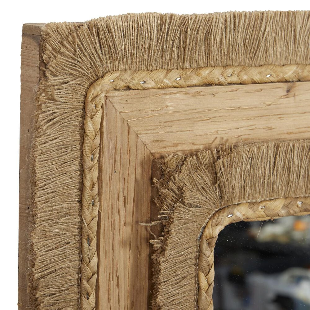 Maple and Jade 36&quot; x 26&quot; Wall Mirror with Frayed Edges in Brown, , large