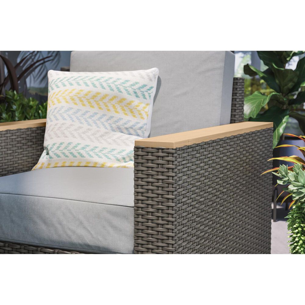 Homestyles Boca Raton 4-Piece Patio Loveseat Set in Brown and Gray, , large