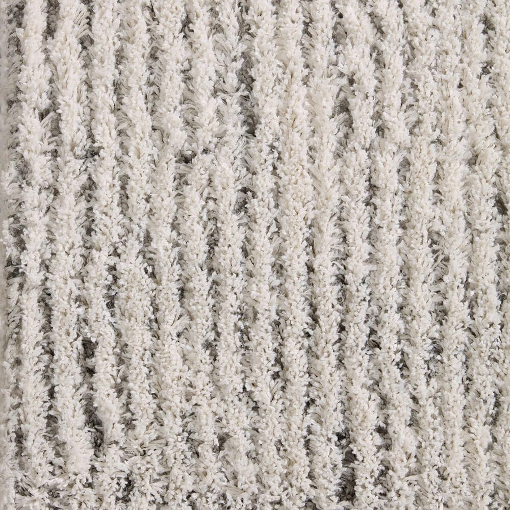 Loloi Levitt Shag 2&#39;7&quot; x 7&#39;6&quot; Ivory and Grey Runner, , large