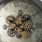 A&B Home Round Clock with Exposed Gold Gears in Gray and Black, , large