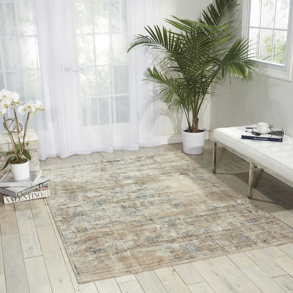Nourison Desert Skies DSK06 5"3"" x 7"5"" Teal Area Rug, , large