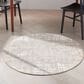 Nourison Rush 4" Round Ivory and Taupe Area Rug, , large
