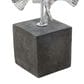 Maple and Jade Handmade Floral Decorative Sculpture in Satin Silver and Dark Gray, , large
