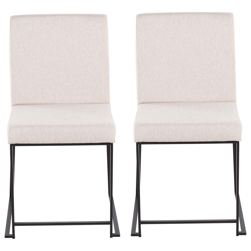 Lumisource Fuji Dining Chair with Beige Cushion in Black &#40;Set of 2&#41;, , large