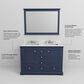 Lexora Home Dukes 48" Double Bathroom Vanity in Navy Blue with 2 cm White Cultured Marble Top and Rectangular Sinks, , large
