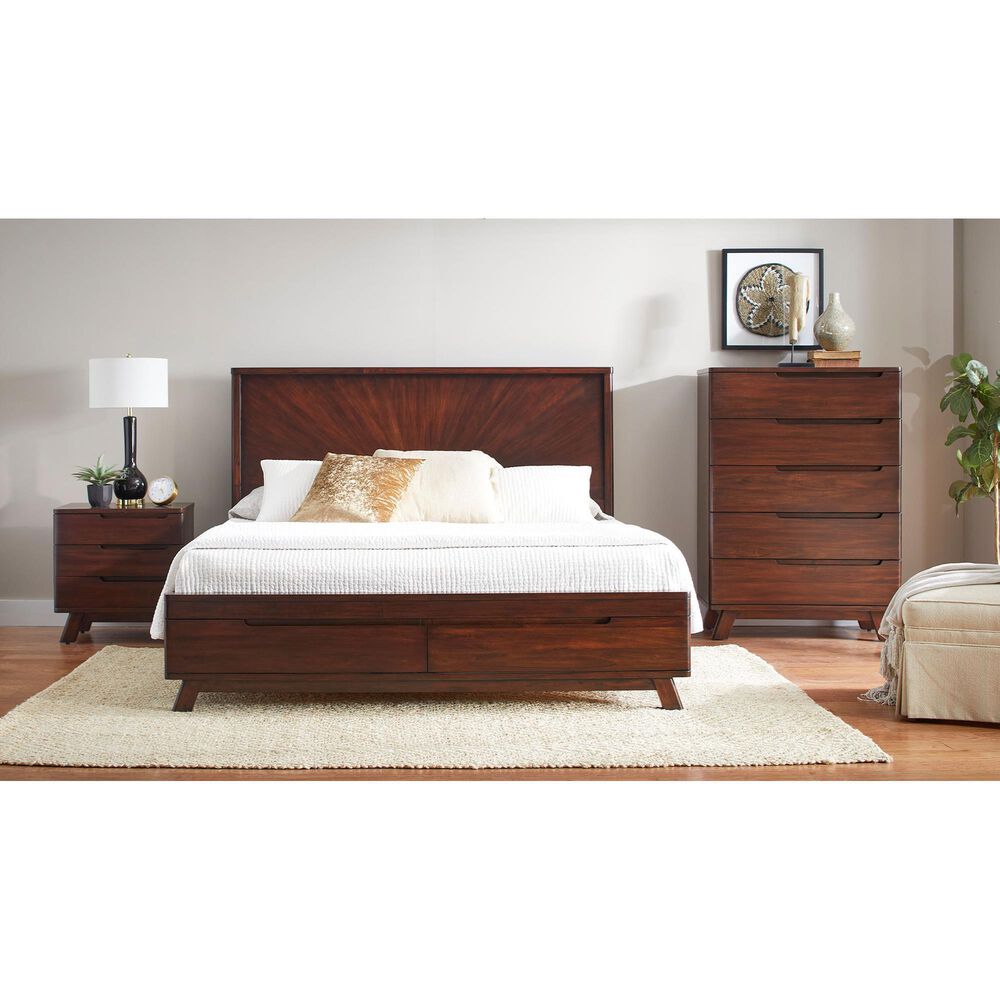 Napa Furniture Design Sahara 3-Drawer Nightstand in Dark Mahogany, , large
