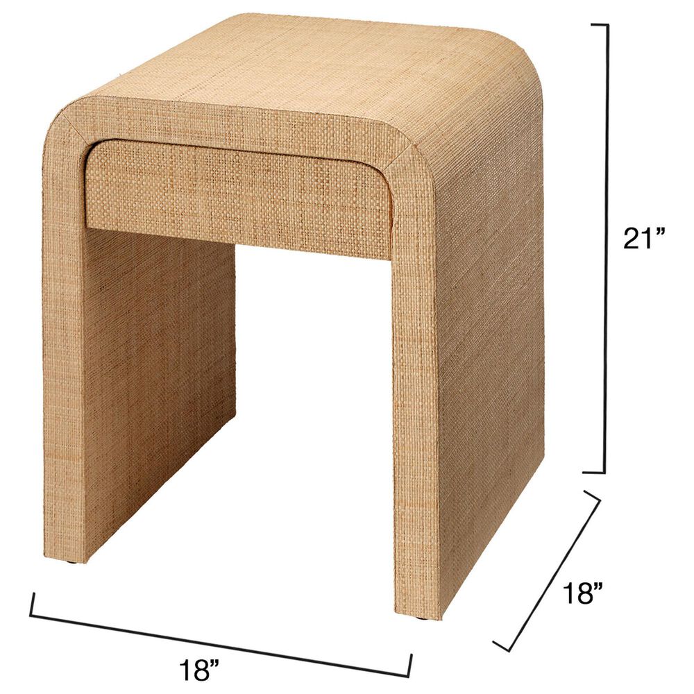 Splendor Living Grantham 1-Drawer Raffia Side Table in Natural, , large
