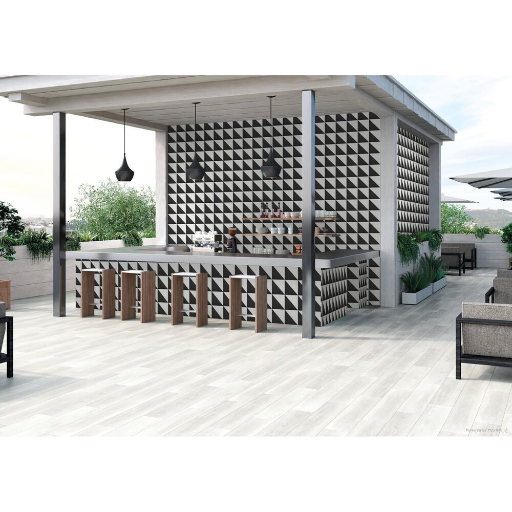 Marazzi Scenario Nero Triangle 8&quot; x 8&quot; Porcelain Tile, , large