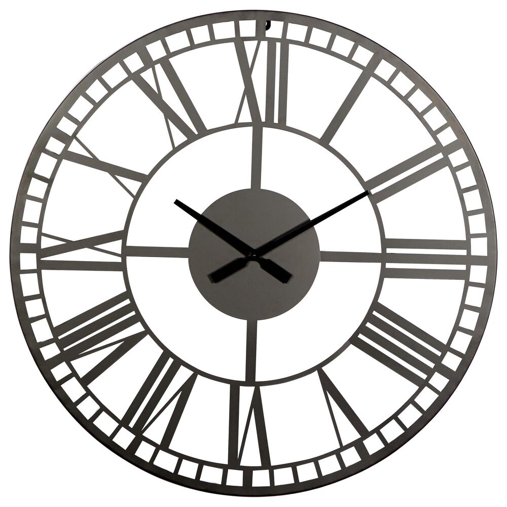 Maple and Jade Metal Wall Clock in Black, , large