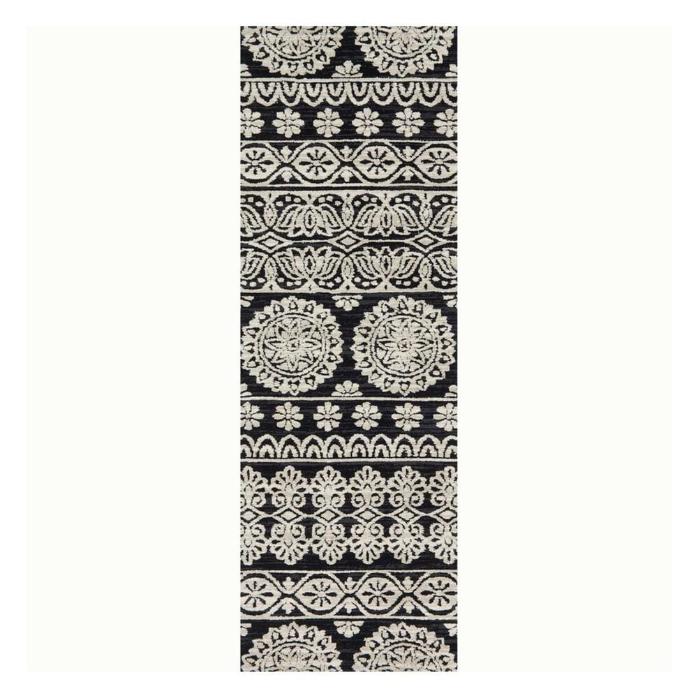 Magnolia Home Lotus LB-01-MH 2'6" x 7'6" Black/Silver Runner, , large