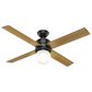 Hunter Hepburn 52" Ceiling Fan with LED Light in Matte Black, , large