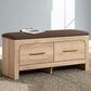 Ashley Kinlanni Storage Bench with Brown Cushion in Tan, , large