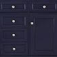 James Martin Vanities Brittany 48" Single Bathroom Vanity in Victory Blue with 3 cm Victorian Silver Quartz Top and Rectangular Sink, , large