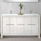 Lexora Home Lafarre 60" Double Bathroom Vanity in White with 2 cm White Cultured Marble Top and Rectangular Sinks, , large