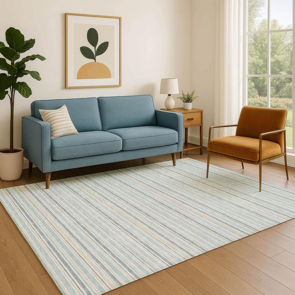 Dalyn Rug Company Soft Essentials Striped Sky 5' x 7'6" Indoor/Outdoor Area Rug, , large