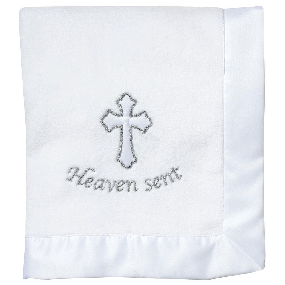 Lambs &amp; Ivy Heaven Sent Baby Blanket in White, , large
