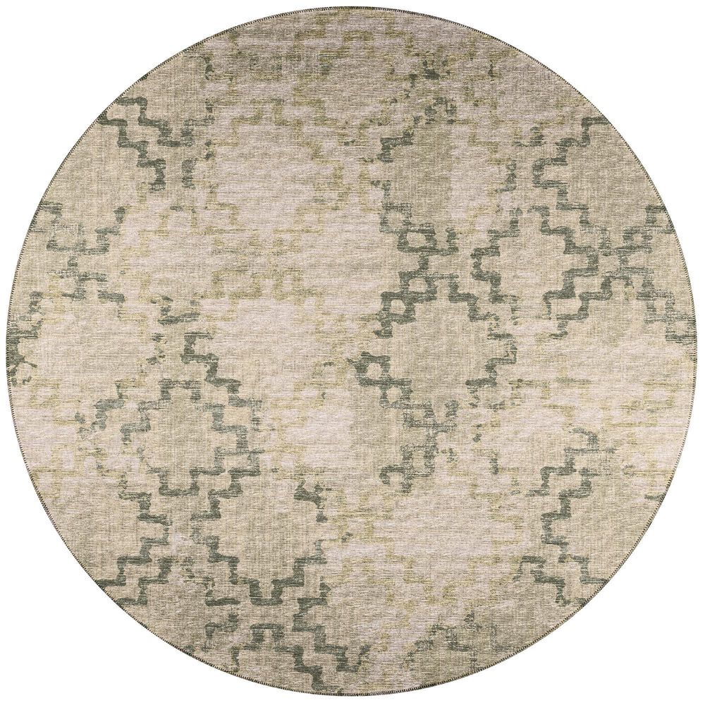 Dalyn Rug Company Sedona Geometric 8" Round Moss Indoor/Outdoor Area Performance Rug, , large