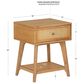 Linon Home Decor Catlett Side Table Nightstand in Natural, , large