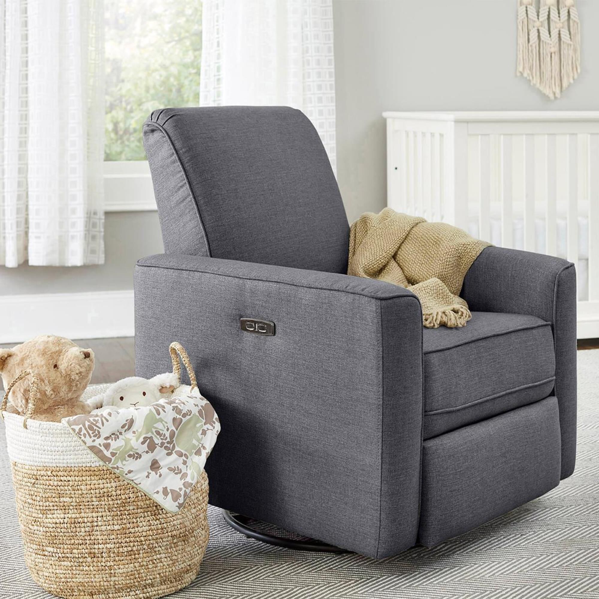 Eastern Shore Aspen Swivel Glider Chair in Stone with Power and