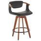 Lumisource Oracle Swivel Counter Stool with Black Cushion in Walnut and Black, , large