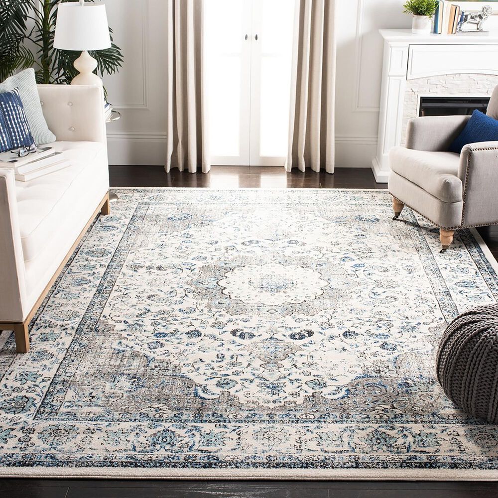 Safavieh Evoke EVK220D 11&#39; x 15&#39; Gray and Ivory Area Rug, , large