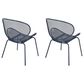 Hearth and Haven Elba Outdoor Mesh Accent Chair in Navy (Set of 2), , large