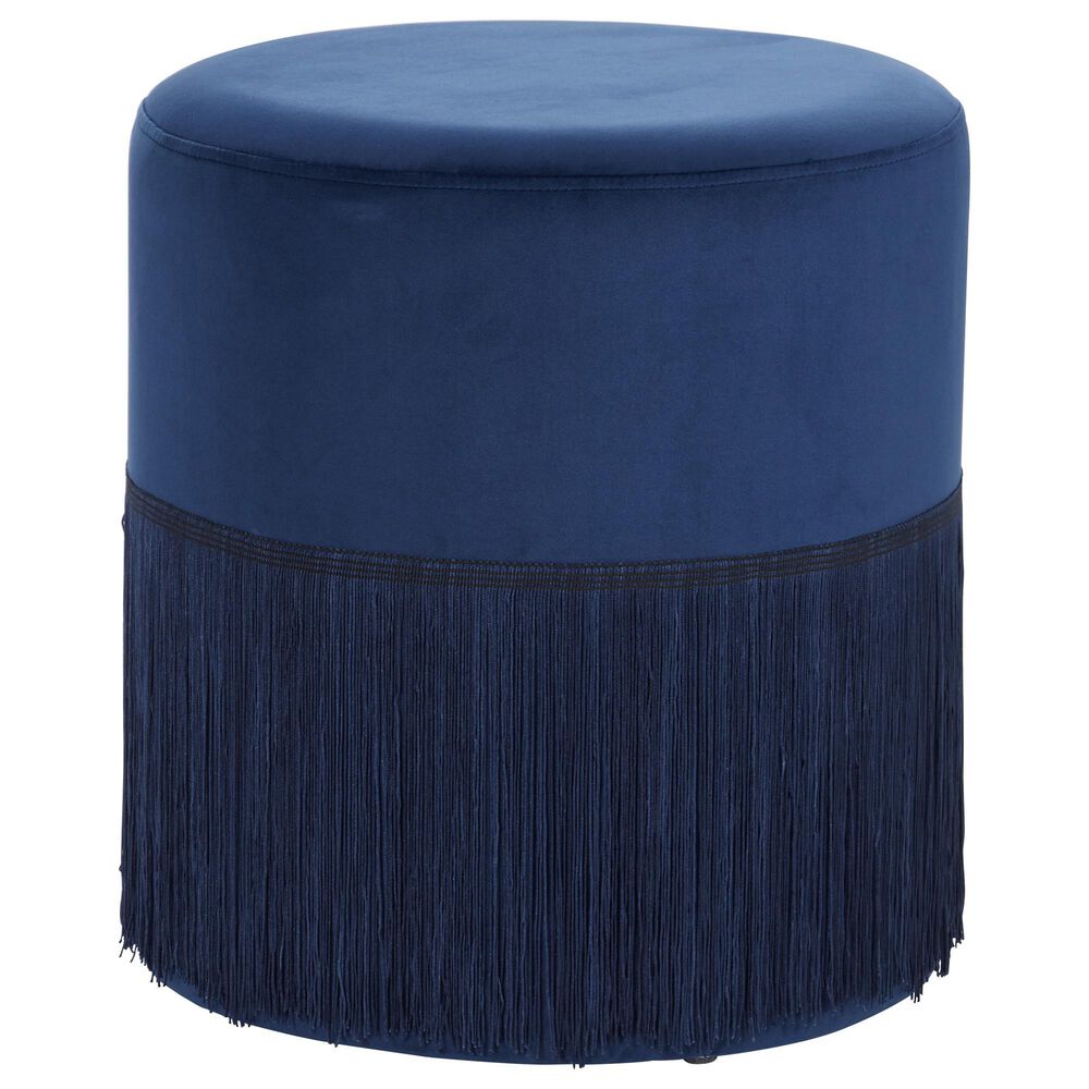 Maple and Jade 16" x 17" Traditional Wood Stool Blue, , large