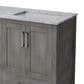 Lexora Home Jacques 60" Double Bathroom Vanity in Distressed Grey with 2 cm White Carrara Marble Top and Rectangular Sinks, , large